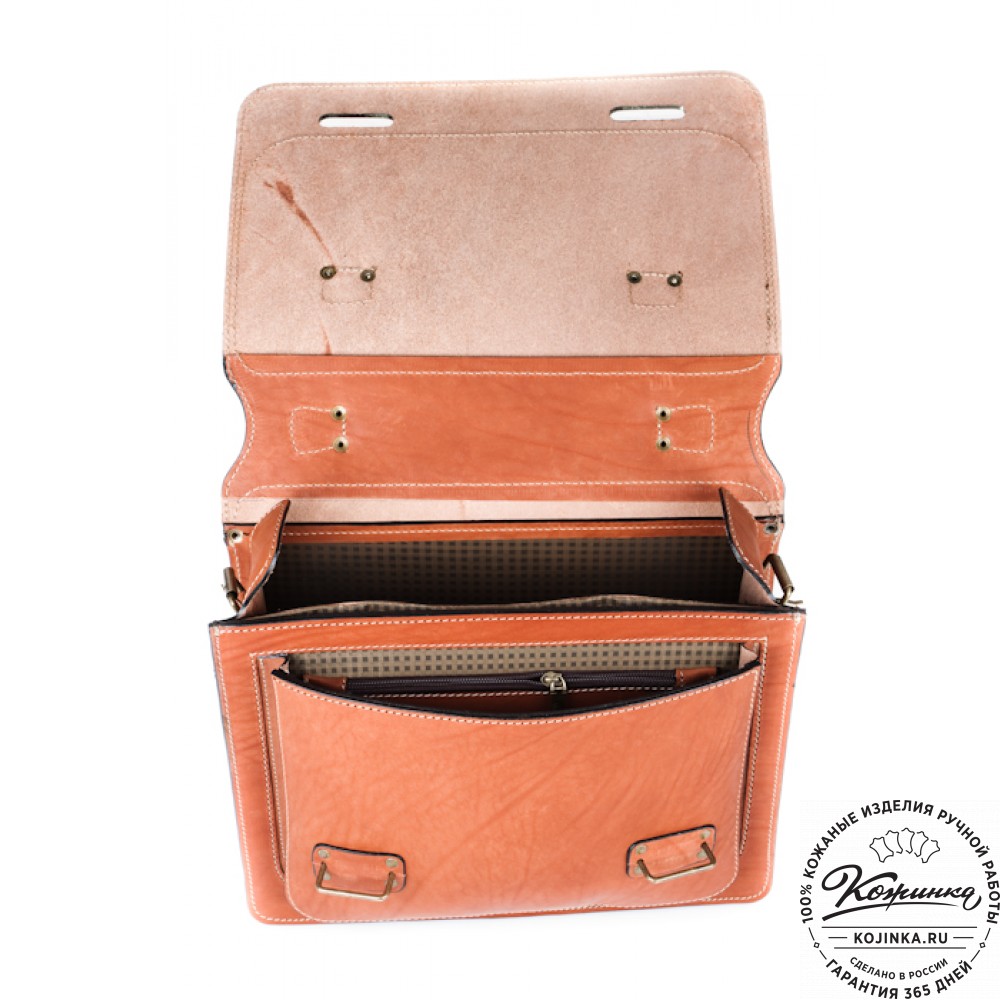 Кожаный портфель "Француз" (тёмно рыжий)