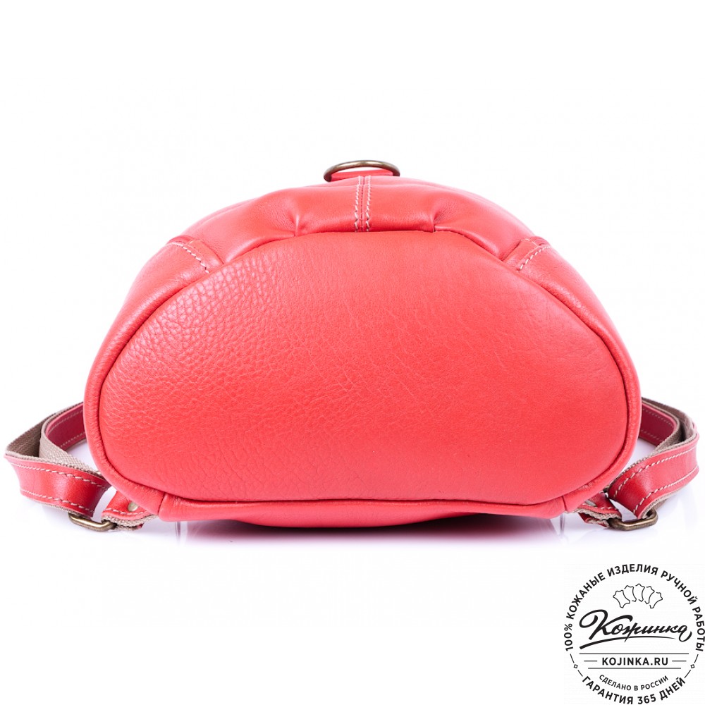 Женский кожаный рюкзак "Скиппи" (красный)