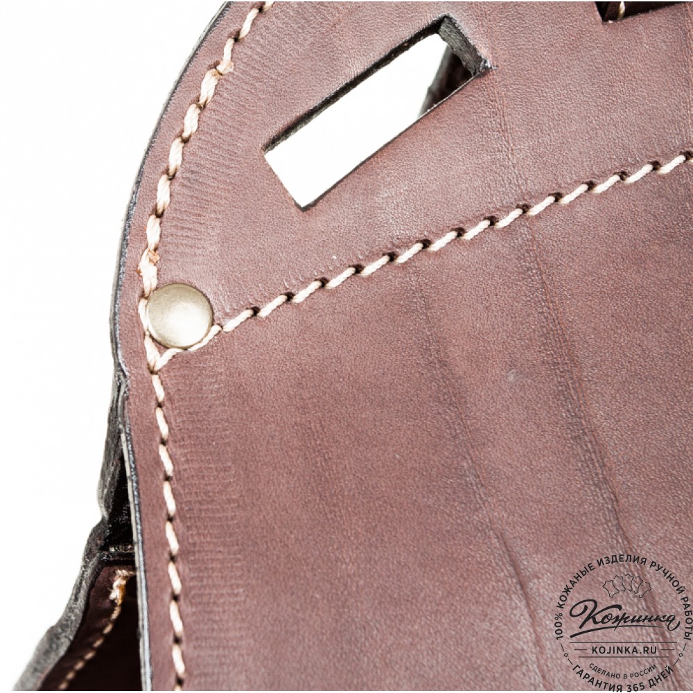 Мужской кожаный рюкзак "Байкер" (коричневый)