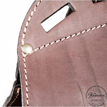 Мужской кожаный рюкзак "Байкер" (коричневый)