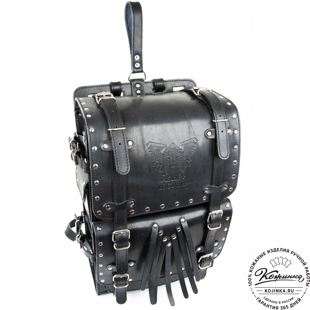 Мужской кожаный рюкзак "Легион-Харлей" (черный)