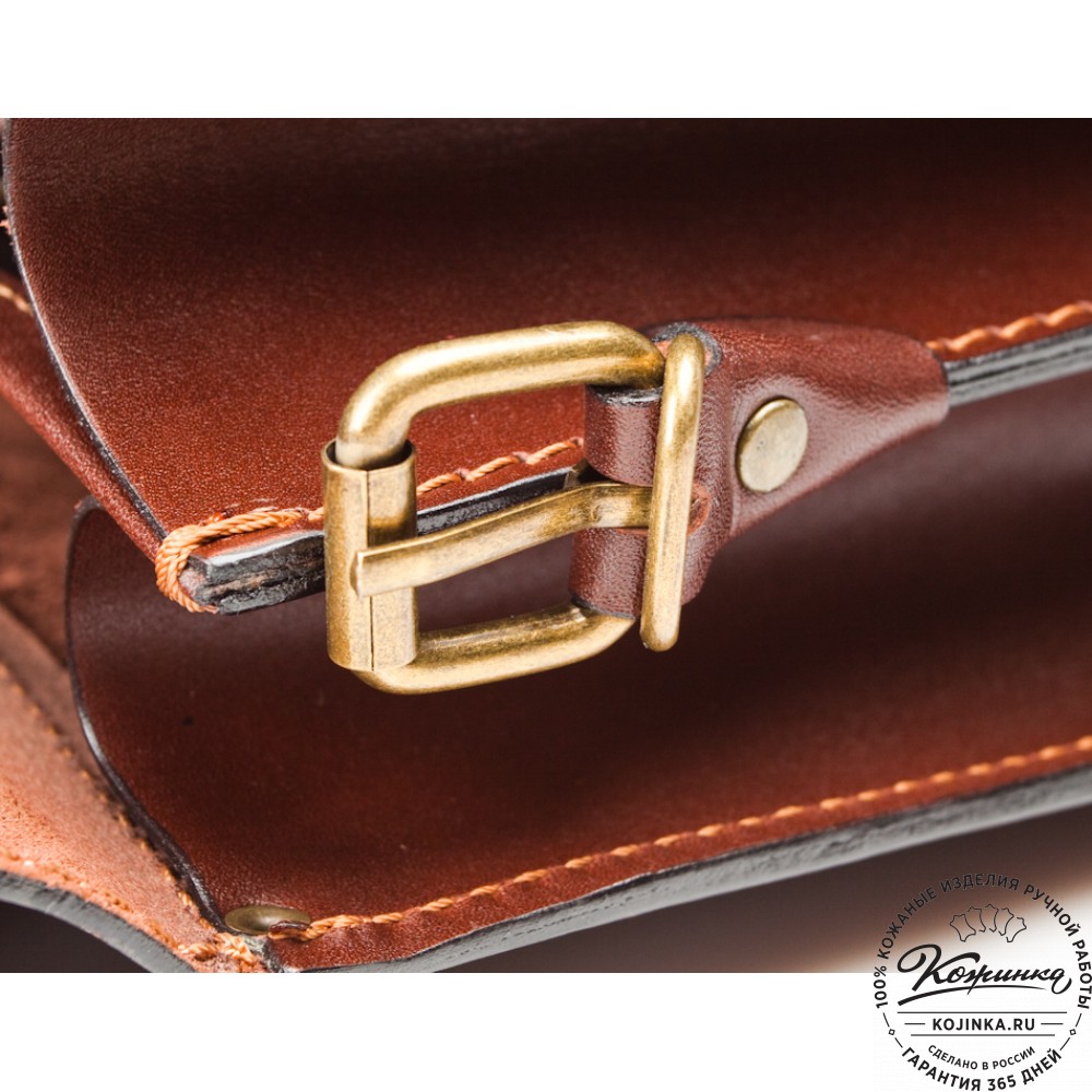 Мужской кожаный портфель "Премьер" (коричневый)