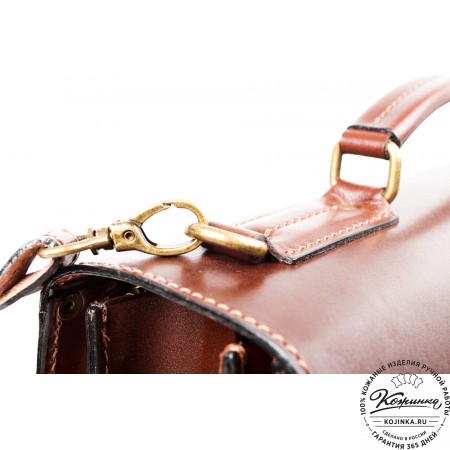 Мужской кожаный портфель "Оптима II" (коричневый)