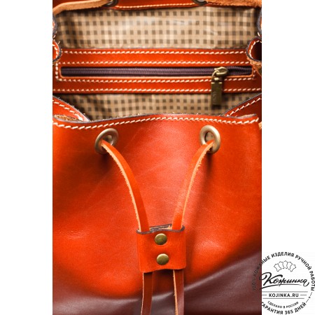 Кожаный рюкзак "Пехотинец" (Рыжий)