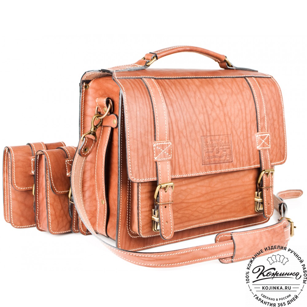 Кожаный портфель "Трансформер" (рыжий)