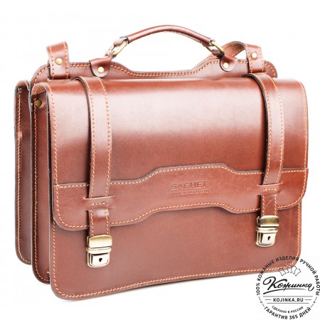 Мужской кожаный портфель "Авантаж" (коричневый)