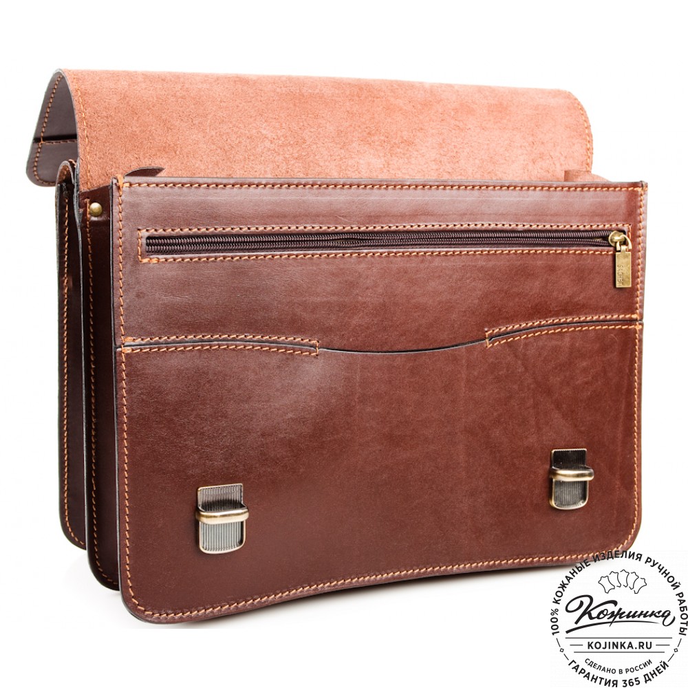 Мужской кожаный портфель "Авантаж" (коричневый)