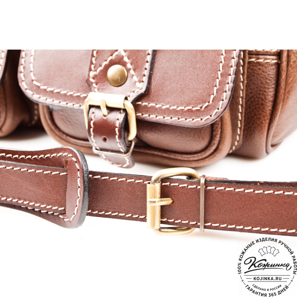 Кожаный дорожный саквояж "Малый" (коричневый)