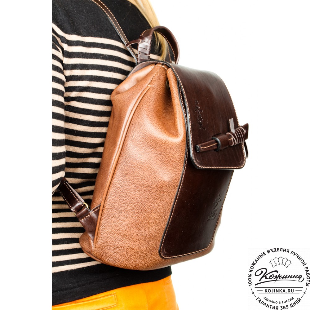 Женский кожаный рюкзак "Гейша" (коричневый)