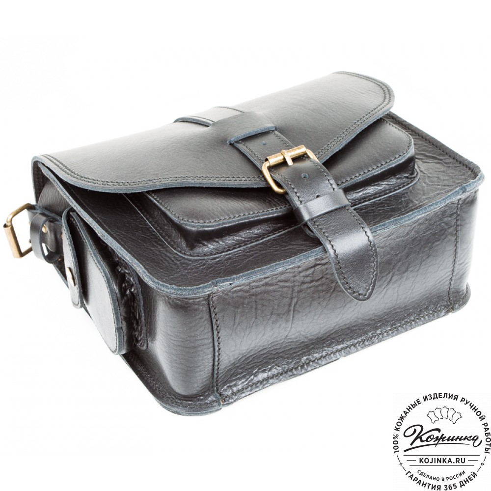 Кожаная  сумка "Виктория" (черная)