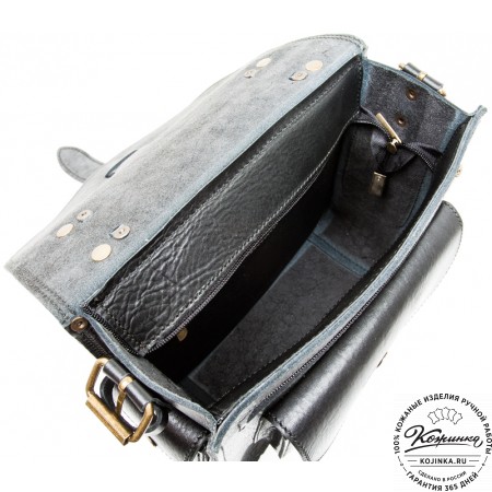 Кожаная  сумка "Виктория" (черная)