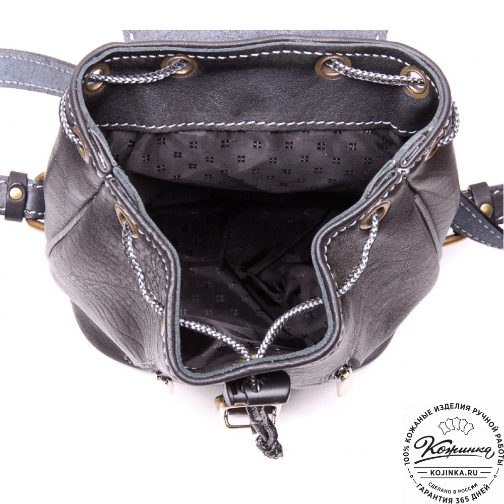 Женский кожаный рюкзак "Колибри" (черный)