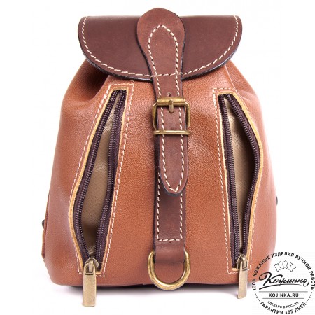 Женский кожаный рюкзак "Колибри" (светло-коричневый)