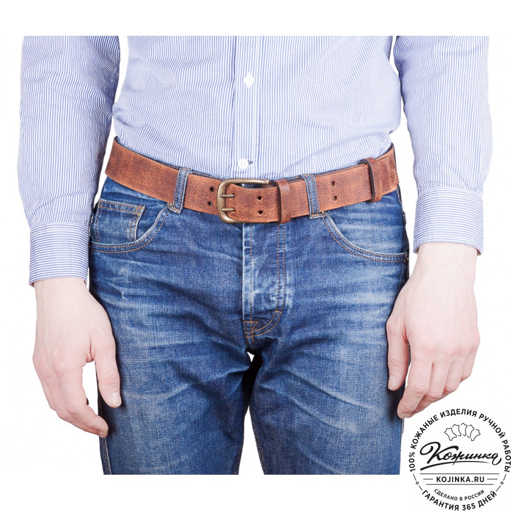 Кожаный мужской ремень "Адам" (эксклюзив)