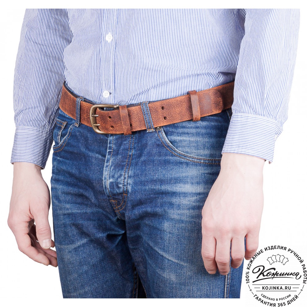 Кожаный мужской ремень "Адам" (эксклюзив)