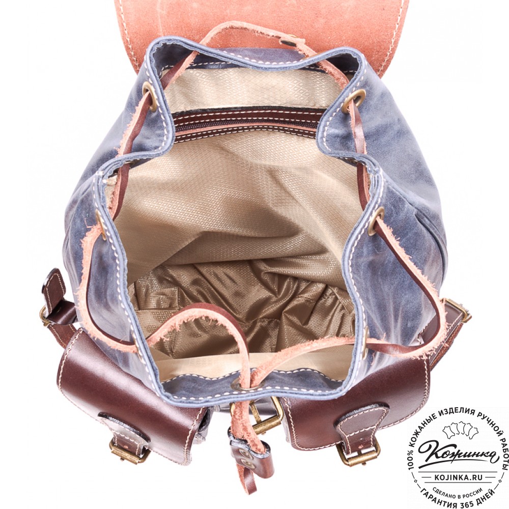 Кожаный рюкзак "Классик 2" (синий)