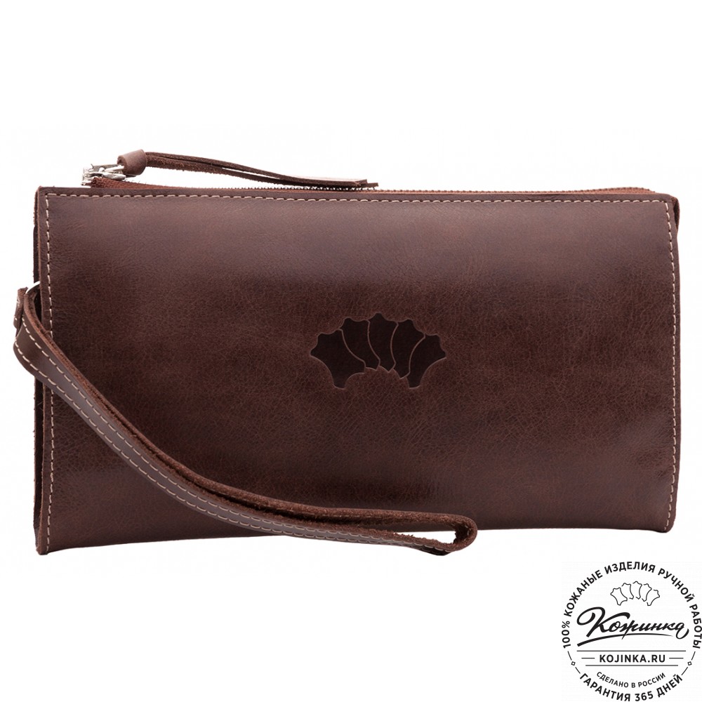 Кожаный клатч  Москва (коричневый)