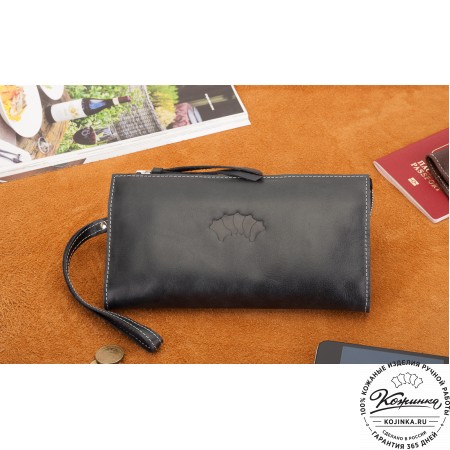 Кожаный клатч  Москва (черный)