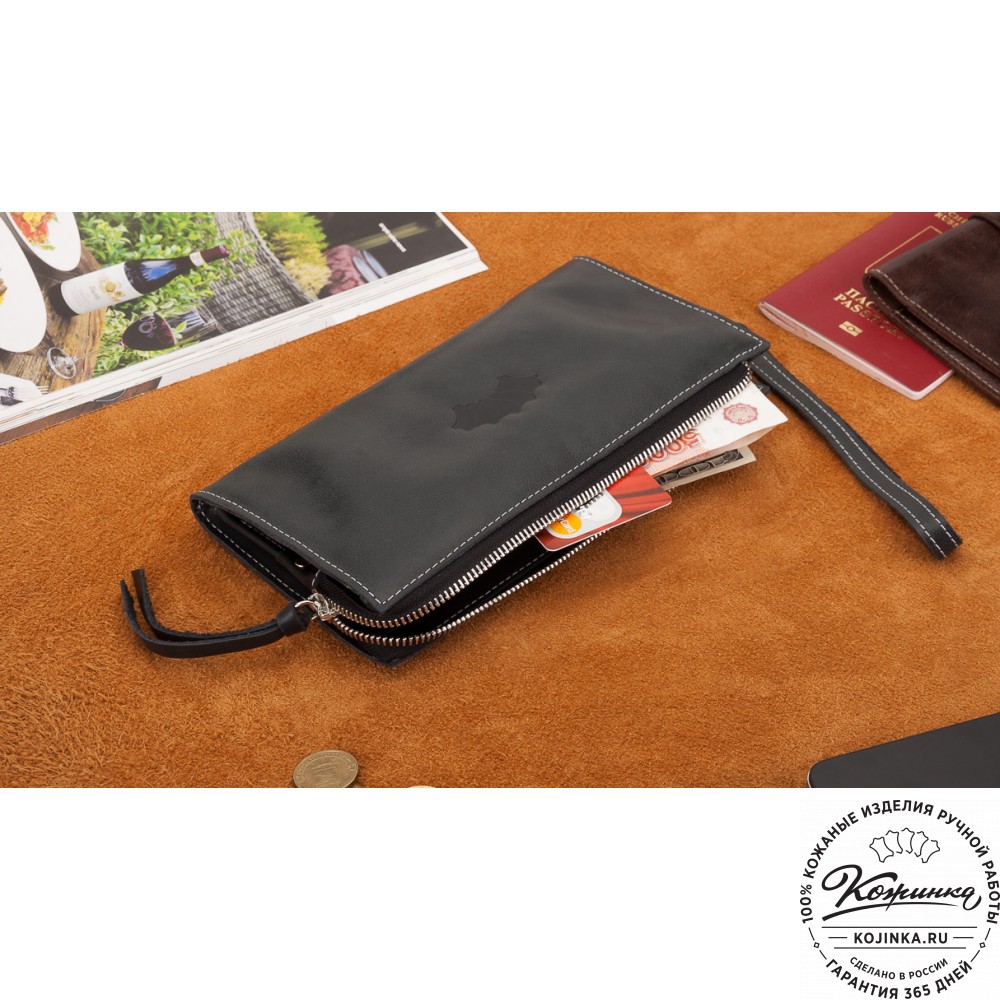 Кожаный клатч  Москва (черный)