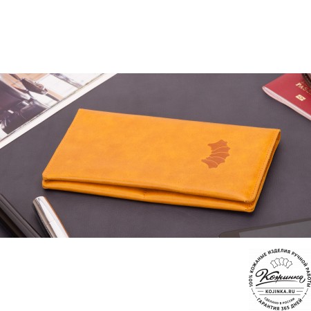 Кожаное портмоне Санкт-Петербург (желтое)