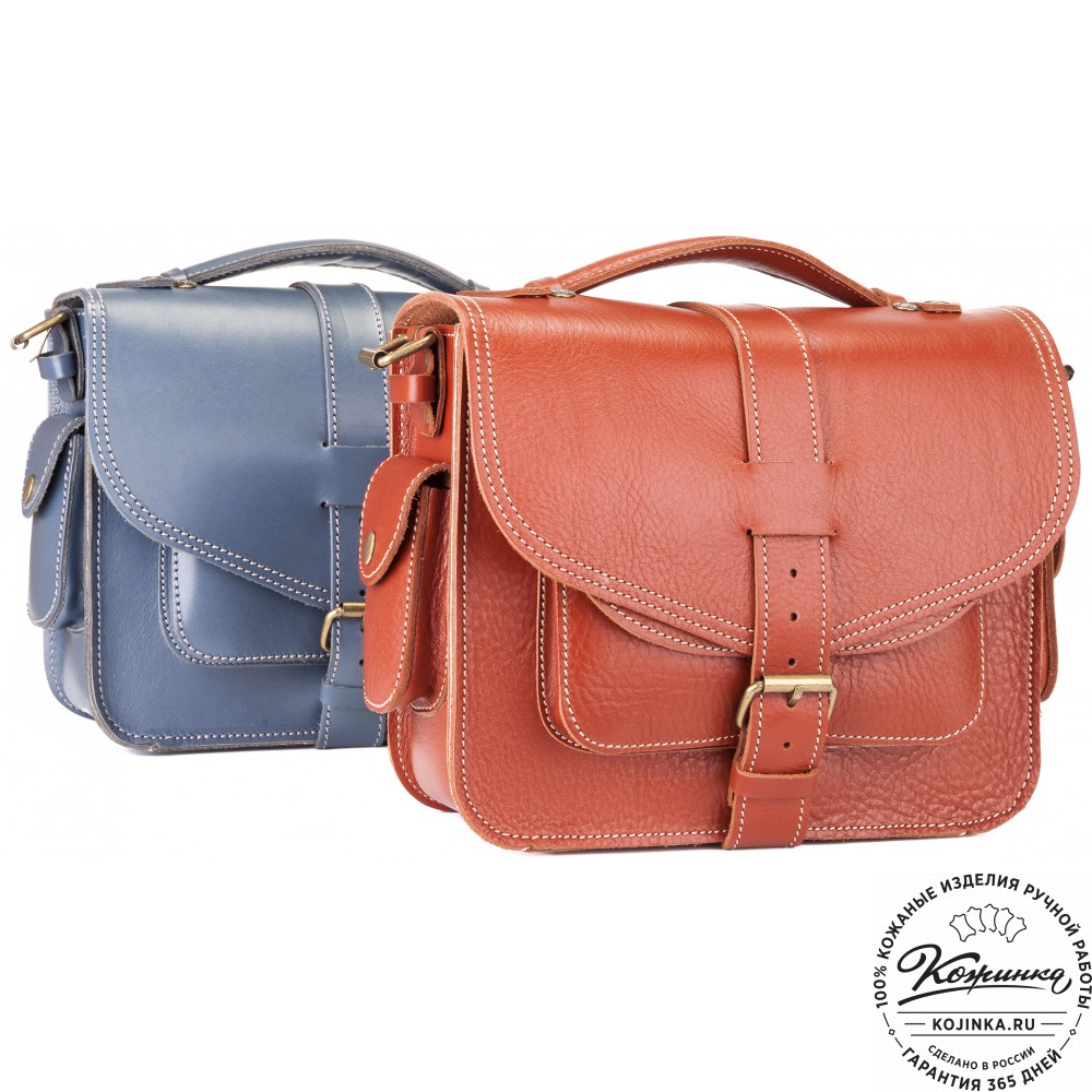 Кожаная  сумка "Виктория" (рыжая)